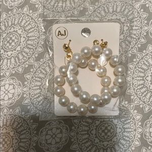 AJ Brand NEW faux pearl earrings. Costume jewelry